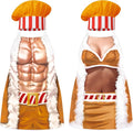 4 Pcs Christmas Aprons with Hats for Women Men Adjustable Kitchen Funny Cooking Aprons for BBQ Party