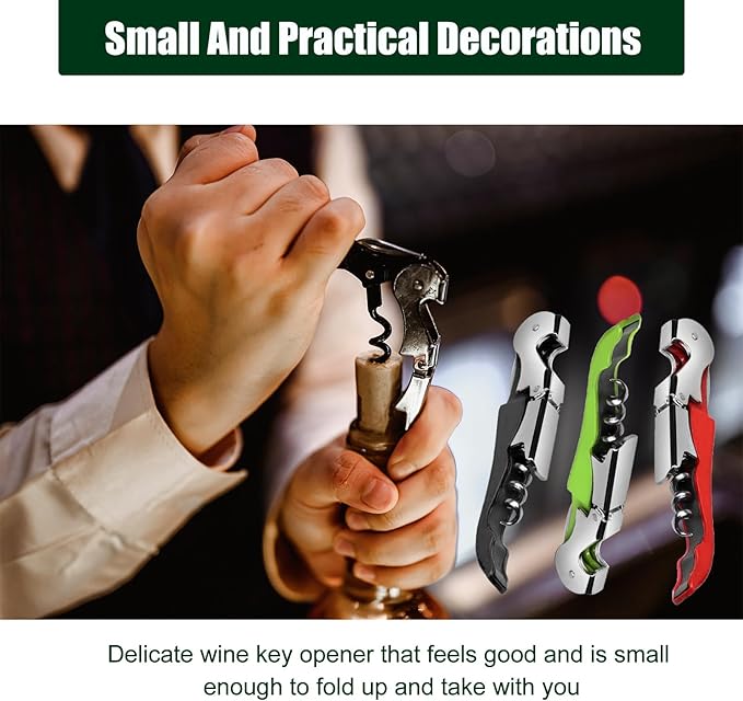 12 Pieces wine key wine opener Stainless wine bottle opener Fold Serrated Foil Cutter wine keys for bartenders for Family, Company Party,Bars,Restaurants(6 Color)