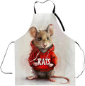 Adorable Rat Apron,Adjustable Waterproof Oxford Fabric Kitchen Apron with 2 Pockets for Men and Women, Cooking, Baking, BBQ, Coffee Shop, Housewarming Gifts, 28x33 Inches