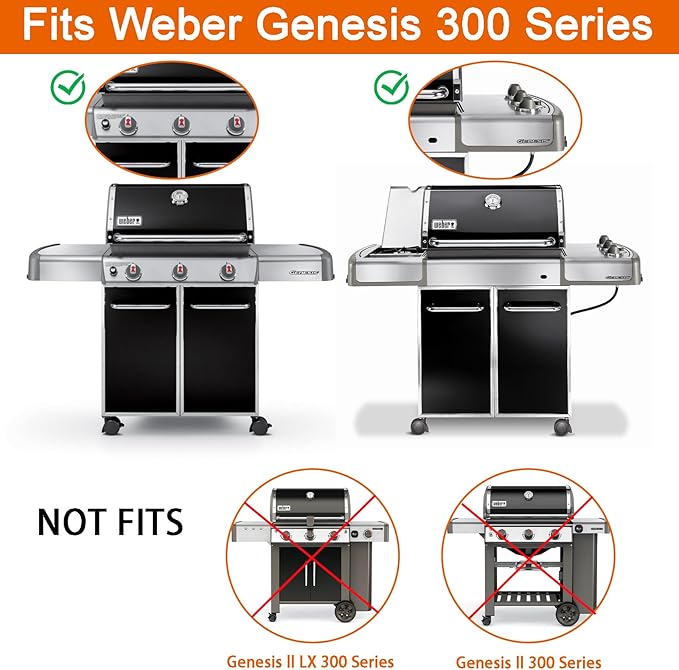 Full Size Griddle Insert for Weber Genesis 300 Series Gas Grills, 7524 Flat Top Grill Griddle Insert with Handles for Weber Genesis E310 E320 S330 EP310 EP320 EP330 CEP-310 Series, Carbon Steel
