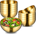 10Pcs Gold Mixing Bowls, Stainless Steel Gold Esthetician Bowls, 5.9Inch Dessert Serving Facial Bowl for Wedding Party Baking Prepping Serving Food Facial Salad Fruit Snack Soup Cereal