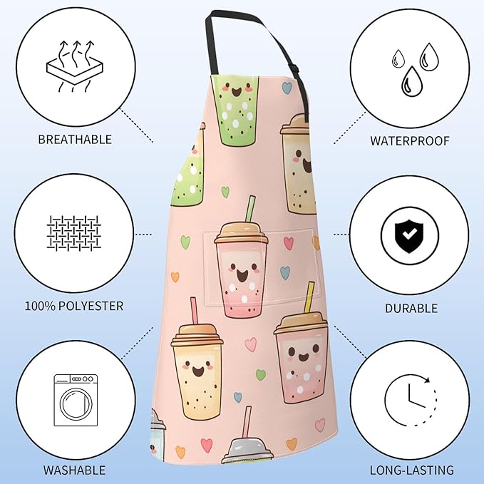 Fun Space Adventure Apron for Women with Rocket and Planet,28x33in