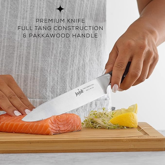 JoyJolt 8” Carving Knife. High Carbon x50 German Steel Kitchen Knife. Magnetic Gift Boxed Brisket Knife