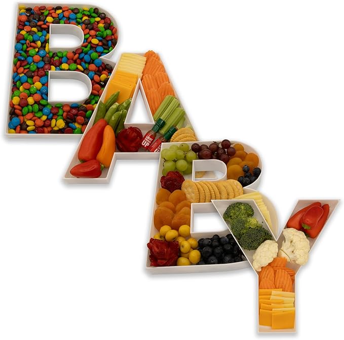 10" Reusable Plastic Box Form Tray Display for Treats, Charcuterie, Cake Pop, Candy, Charcuterie Box, Custom Charcuterie Letters Fillable - Reusable Letter Box - (White Plastic, 8)