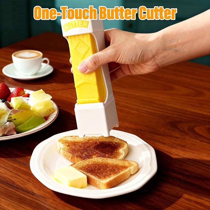 Butter Slicer,Butter Cutter,One Click Stick Butter Cutter,Cheese Splitter, Butter for Making Bread, Cakes,Cookies,Bread
