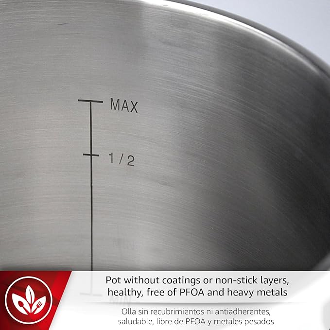MAGEFESA Star 4.2-Quart Stainless Steel Pressure Cooker, Works on All Stovetops (Induction Compatible), Safety Lock & 8 PSI Cooking