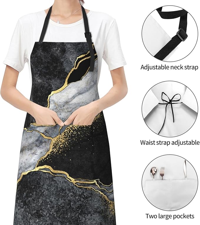 DADABULIU Apron Cooking With Pockets Adjustable Bib For Men Women Waterproof Chef Home Grilling BBQ Drawing