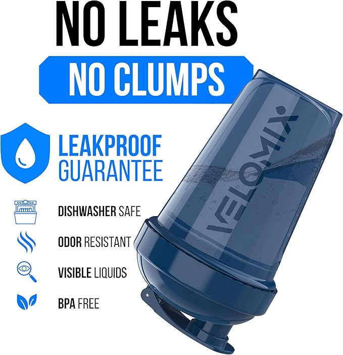 VELOMIX -6 PACK- Shaker Cups for Protein Shakes 20 oz - 6x Wire Whisk | Leak Proof Protein Shaker Bottle for Protein Shakes, Shaker Bottle Pack for Pre & Post Workout, Shaker Cup (Muted Contrast)