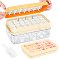 Ice Cube Tray with Lid and Bin, 28 pcs Ice Cubes Molds, Ice Trays for Freezer, Ice Cube Tray Mold, with 1 tray, Ice Freezer Container, Spill-Resistant Removable Lid & Ice Scoop, for Whiskey,Cocktail