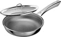 12 Inch Hybrid Nonstick Frying Pan, Stainless Steel Pan Non Stick Skillet, PFOA Free Cookware, Non Toxic Chef's Pan, Compatible with Electric, Gas and Induction, with Lid