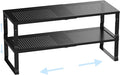 Cabinet Shelf,Expandable Adjustable Stackable Kitchen Organizer,for cabinets, Kitchens, countertops, bathrooms Shelf Organizer(2Packs/Black,Large)