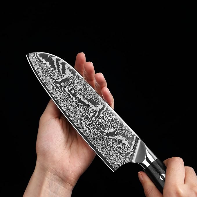 Wakoli Nitoko Santoku Knife – 7.1-Inch Professional Damascus Kitchen Knife | 67-Layer VG10 Core Steel Blade | Ergonomic G10 Handle | High-Performance Japanese-Style Chef’s Knife in Gift Box