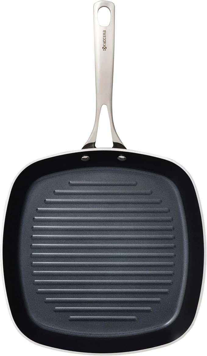 KYOCERA 10" Ceramic PFAS-Free Non-Stick Grill Pan