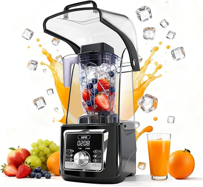 VONCI 2200W Commercial Blender With Sound Enclosure, 85OZ Large Capacity Quiet Blender For Smoothies, Heavy Duty Industrial Blenders For Restaurant, Perfect For Kitchen, Ice Crush, Milk Shake, Fruits