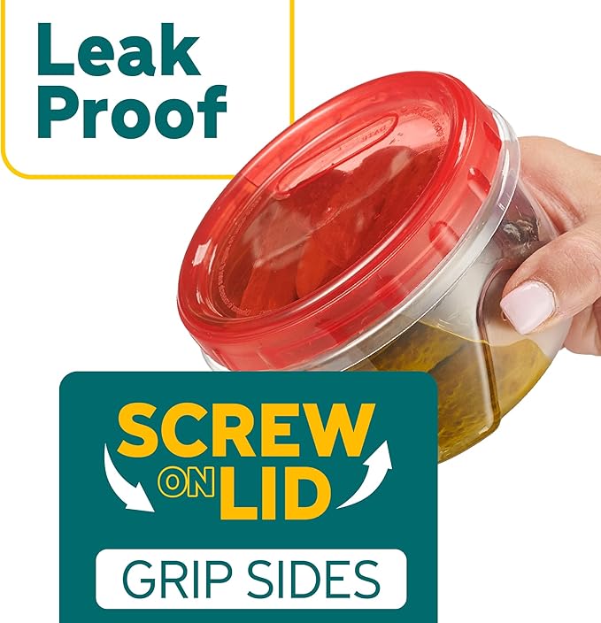 Twist Top Food Storage Containers 16 oz 24 Pack Plastic Freezer Storage Containers Leakproof Reusable with Screw on Colored Lids