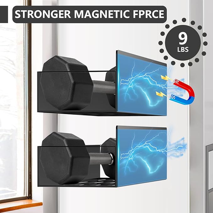 Magnetic Spice Rack Organizer for Fridge Seasoning Organizer for Kitchen storage with Screw Magnetic Shelf for Refrigerator and Oven(6pack-Black)