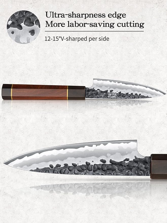 HOSHANHO Paring Knife 3.75 Inch Peeling knife, Razor Sharp Japanese High Carbon Steel Small Kitchen Knife, Hand Forged Fruit Knives for Peeling & Coring with Ergonomic Handle