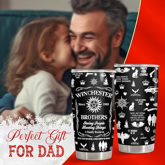 34HD Birthday Gifts for Men, Dad Tumbler with Handle and Straw, 20oz Stainless Steel Coffee Mug, Vacuum Insulated Cup with Leak-proof Lid, Funny Gifts for Men, Dad, Grandpa, Uncle Christmas Gift
