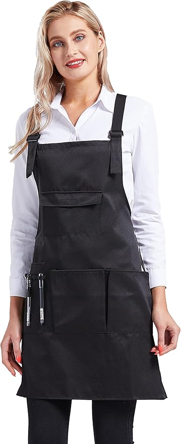 Nanxson Adjustable Women Bib Apron Multi Function Professional Salon Stylist Work Apron with Tool Pockets CF3010