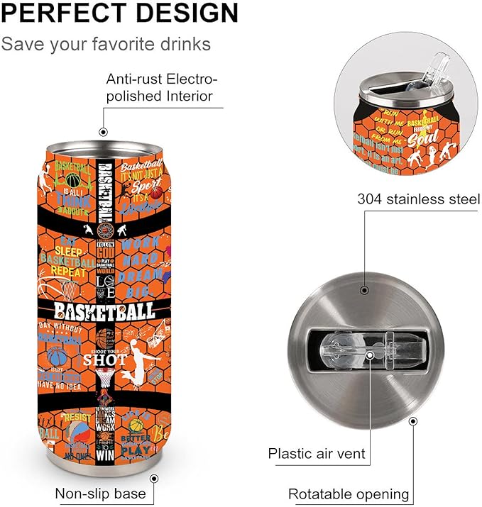 Basketball Tumbler Gifts for Women, Men - Basket Ball Gift for Woman - Christmas, Birthday Gift for Basket Ball Lovers-Basketballs Gifts for Women Girls Friends Sisters Players 17 Oz