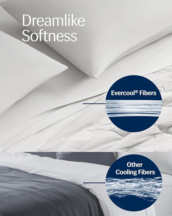 REST® Evercool® Cooling Comforter, King/Cali King, Blanket for Hot Sleepers, All Season Bedding to Keep Cool for Night Sweats, Breathable Lightweight Duvet, 106x90 Inches, Arctic White