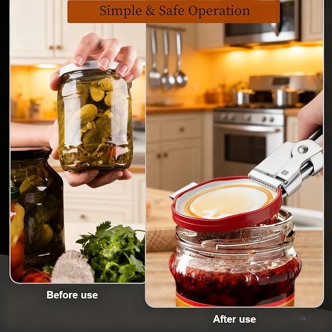 Adjustable Stainless Steel Jar Opener, Manual Jar Openers for Seniors, Gripper Tight Lid Openers, Stainless Steel Can Opener Bottle Gripper Household Kitchen Tool for Various Lid (2 PCS)