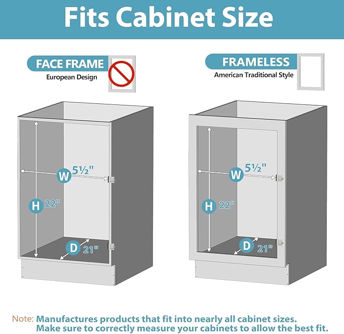 Pull Out Spice Rack Cabinet Organizer 5" W x 20½" D, 3 Tier Heavy Duty Slide Out Wood Shelf for Narrow Cabinet, Pull Out Storage for Kitchen