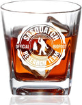 Onebttl Bigfoot Gifts for Men, Sasquatch Gifts, 8.5 oz Whiskey Glass for Lovers - Official Research Team