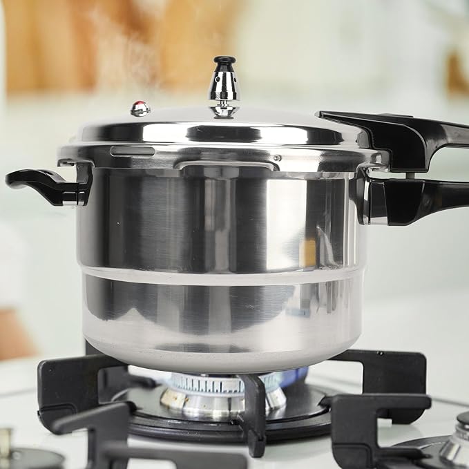 Luqeeg Aluminum Pressure Cooker, Pressure Canner with Heat Quickly, Even Heat Distribution, Induction Stove and Open Dual Use, Fast Cooking Pot, Pressure Cooker for Canning