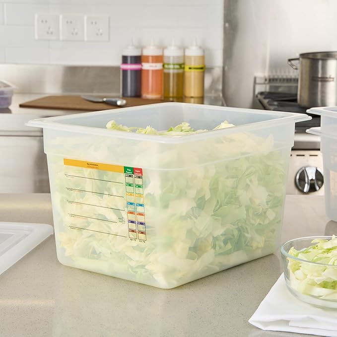 Restaurantware Food Pans Pack of 10 Plastic Rectangle Food Containers Half Size with Traceability Label, Storage Containers Dishwashable Hot Cold Friendly for Restaurants Buffet Commercial Use