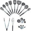 Home & Kitchen Essentials Cooking Utensils Set - Non Stick Silicone Kitchen Utensils Set - Stainless Steel Handles, Heat Resistant, BPA Free, and Dishwasher Safe (Gray, 19 Pieces)