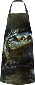 Alligator Apron,Oxford Fabric Adjustable Kitchen Apron with 2 Pockets,Waterproof Cooking Aprons for Men Women Mom Wife Dad,Ideal Gifts for Coffee House,Shop,Baking,BBQ,Housewarming,28x33in