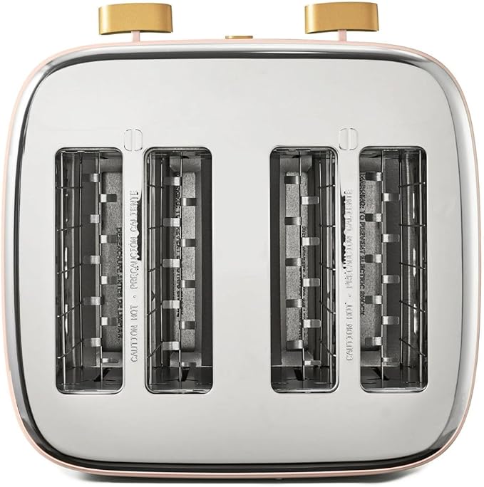 Beautiful 4 Slices Toaster - 7 Shade Settings, Touch Display, Extra-Wide Slots for Bagels, Gluten-Free & Frozen Presets, LED Countdown, Removable Crumb Tray, 1800-watt toasting (Rose)