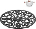 Sumnacon 1Pcs Oval Cast Iron Trivet - Antique Heat Resistant Metal Trivet for Hot Dish Pot Pan Teapot, Vintage Well Made Hot Plate Pad for Kitchen Dining Countertop Table
