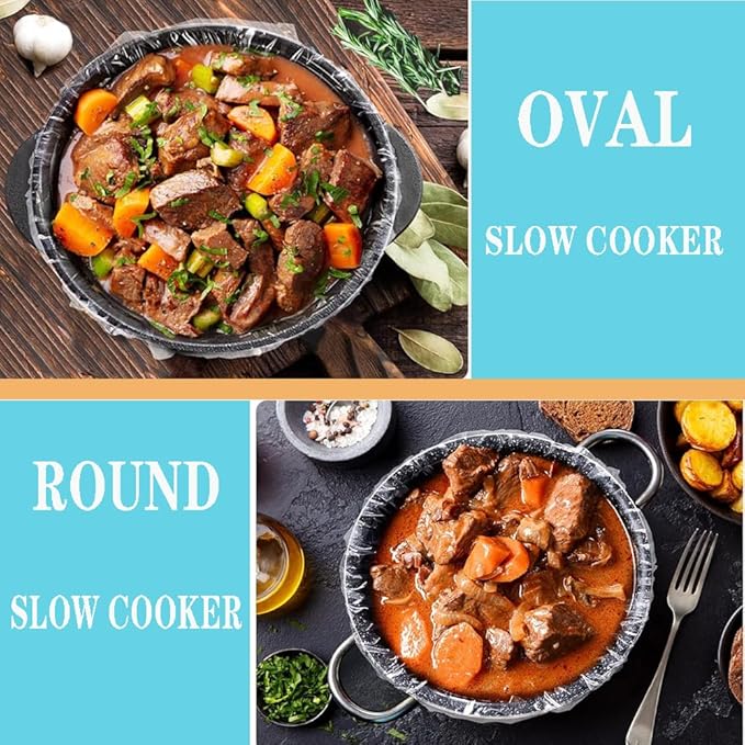 Slow Cooker Liners, 20 Count Cooking Bags Large Size Disposable Pot Liners Plastic Bags, Fit 3QT to 8QT for Slow Cooker Cooking Trays, 13"x 21" (20)