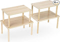 Wood Cabinet Organizer Shelf, Set of 4 Kitchen Counter Shelves, Stackable Spice Organization for Cabinet, Pantry Cupboard Dish Mug Cup Storage Shelf