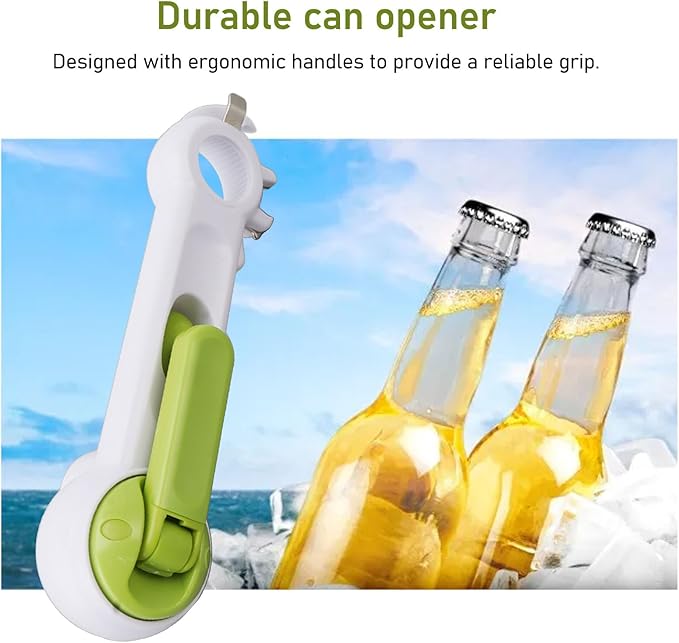 6 in 1 ABS Manual Multi Function Can Opener, Lightweight Portable Can Jar Opener for Drinks, Beer Bottles