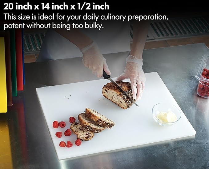 CURTA 2 Pack Red Cutting Boards for Kitchen, 20" x 14" x 0.5" Coded Plastic Commercial Chopping Board with Anti Slip Surface Dishwasher Safe