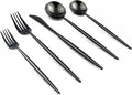 20-Piece Flatware Set, 18/10 Stainless Steel Dishwasher Safe, Mirror Polishing Black