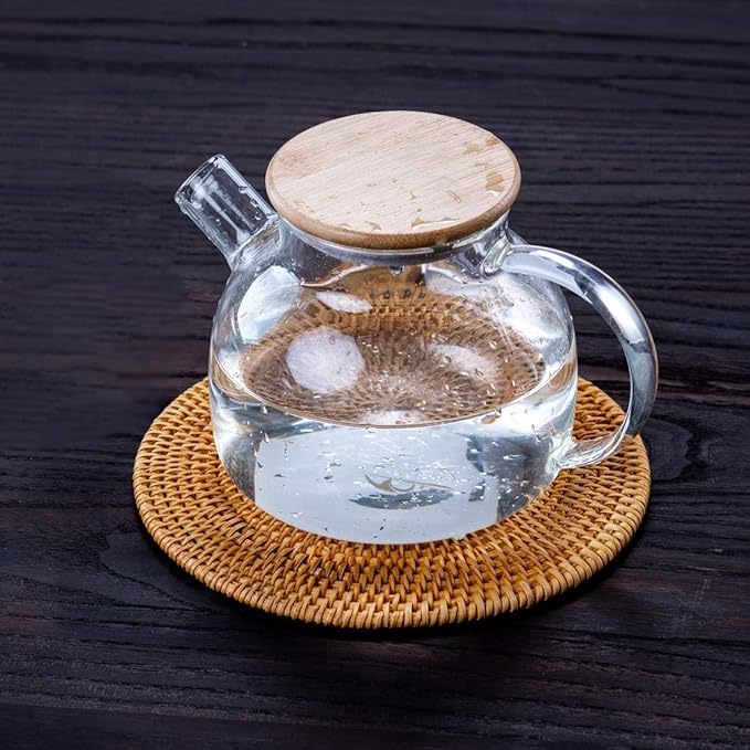 Trivets for Hot Dishes - Woven Rattan Trivets Hot Pads for Dinning Table,Kitchen Heat Resistant Straw Dish Coasters Placemats Pot Holder (Dia. 11.8 Inch 2 Pieces)