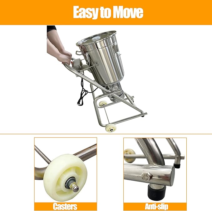 TECHTONGDA Commercial Food Processor Cutter, Multifunction Meat Vegetable Chopper, 32L Capacity Fruit Blender, Stainless Steel Meatball Beater, Ideal for Vegetable Fruits Grains Peanut Ginger Garlic