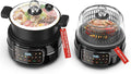 5QT Air Fryer & Multi-Cooker Combo - 12-in-1 Electric Hot Pot, Rice Cooker, Steamer with Removable Air Fry Basket & Soup Pot, 1800W, Dishwasher Safe