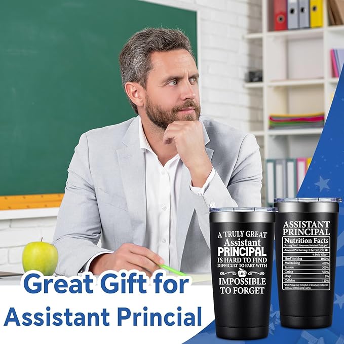 Assistant Principal Gifts for Men, Women - Christmas Principals Day Appreciation Gift for Assistant Principal - 20oz Tumbler Vice Principals Gifts