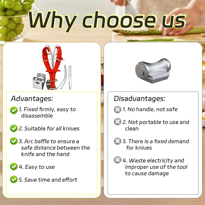 Stainless Steel Knife Sharpener Tool with Bracket, Maintenance Sharpening Tool for Kitchen Abattoirs Knives Helps Repair Sharpens, Hones, Polishes Blades (Red)