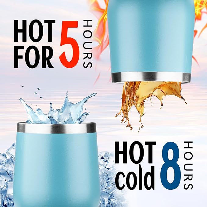 12oz/4Pack Stainless Steel Wine Tumbler with Lids, Double Wall Vacuum Stainless Steel Travel Tumbler,Insulated Wine GlassesTravel Tumbler for Cold & Hot Drinks,Cup for Champaign Coffee (Dark color )