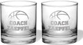 Basketball Whiskey Glasses - Personalized Engraved Basketball Coach Whiskey Glass Coach Award Thank You Gifts for Men End of Season Gifts for Coaches (Basketball, Dbl Whiskey Gift Box)