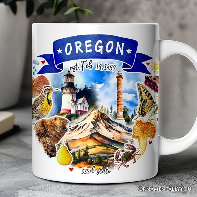 OrnamentallyYou Artistic Oregon State Themes and Landmarks Mug