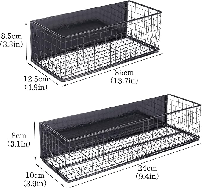 Spice Rack Organizer Wall Mount with Strong Magnetic Absorption,Metal Spice Shelf Organization for Cabinet Pantry Organization and Kitchen, Bathroom, Storage-2 Pack, Black