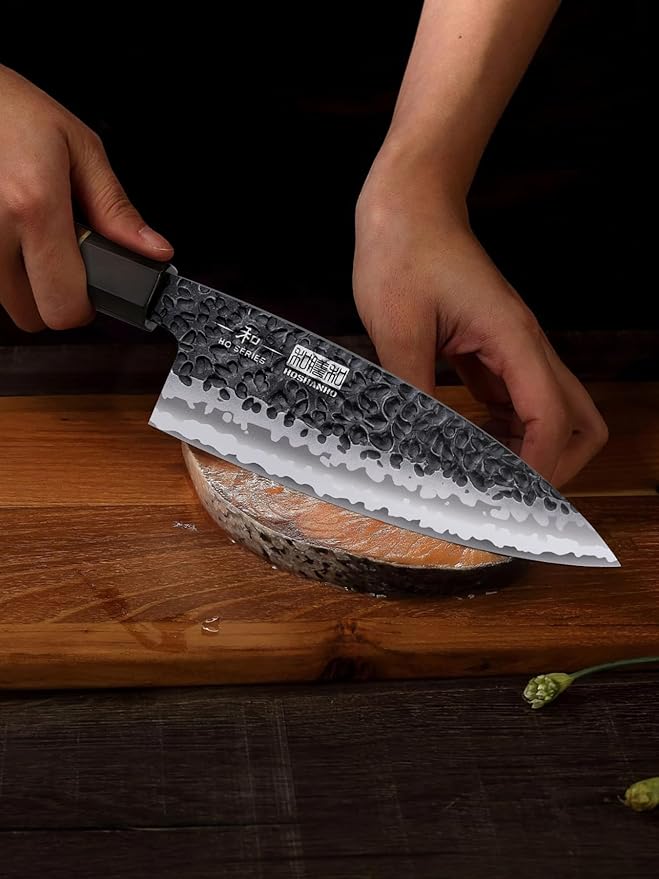 HOSHANHO 6 Inch Deba Knife, Japanese High Carbon Steel Kitchen Knife for Sushi Sashimi, Ultra Sharp Fish Fillet Knife with Ergonomic Rosewood Handle