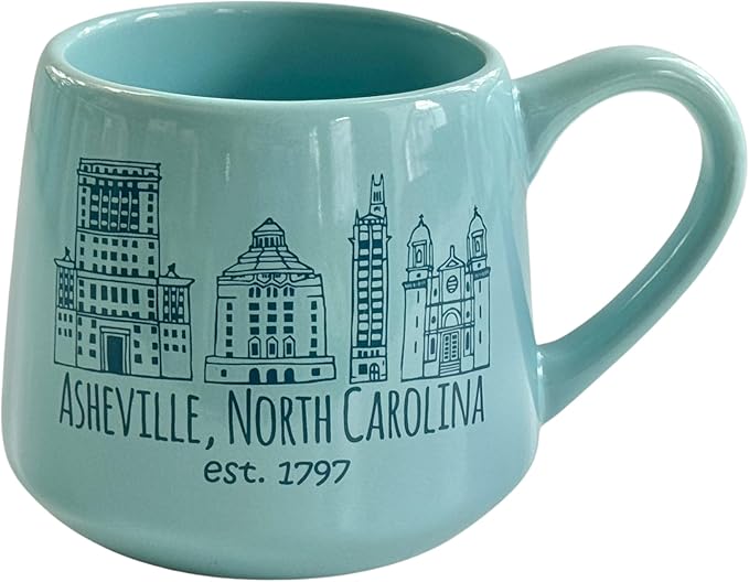 Moonlight Makers Downtown Asheville NC AVL Ceramic 16oz Coffee Mug, Coffee Lovers Gift Ideas, Funny Novelty Coffee Cups, Cute Pastel Mugs for Women, Tea Mug